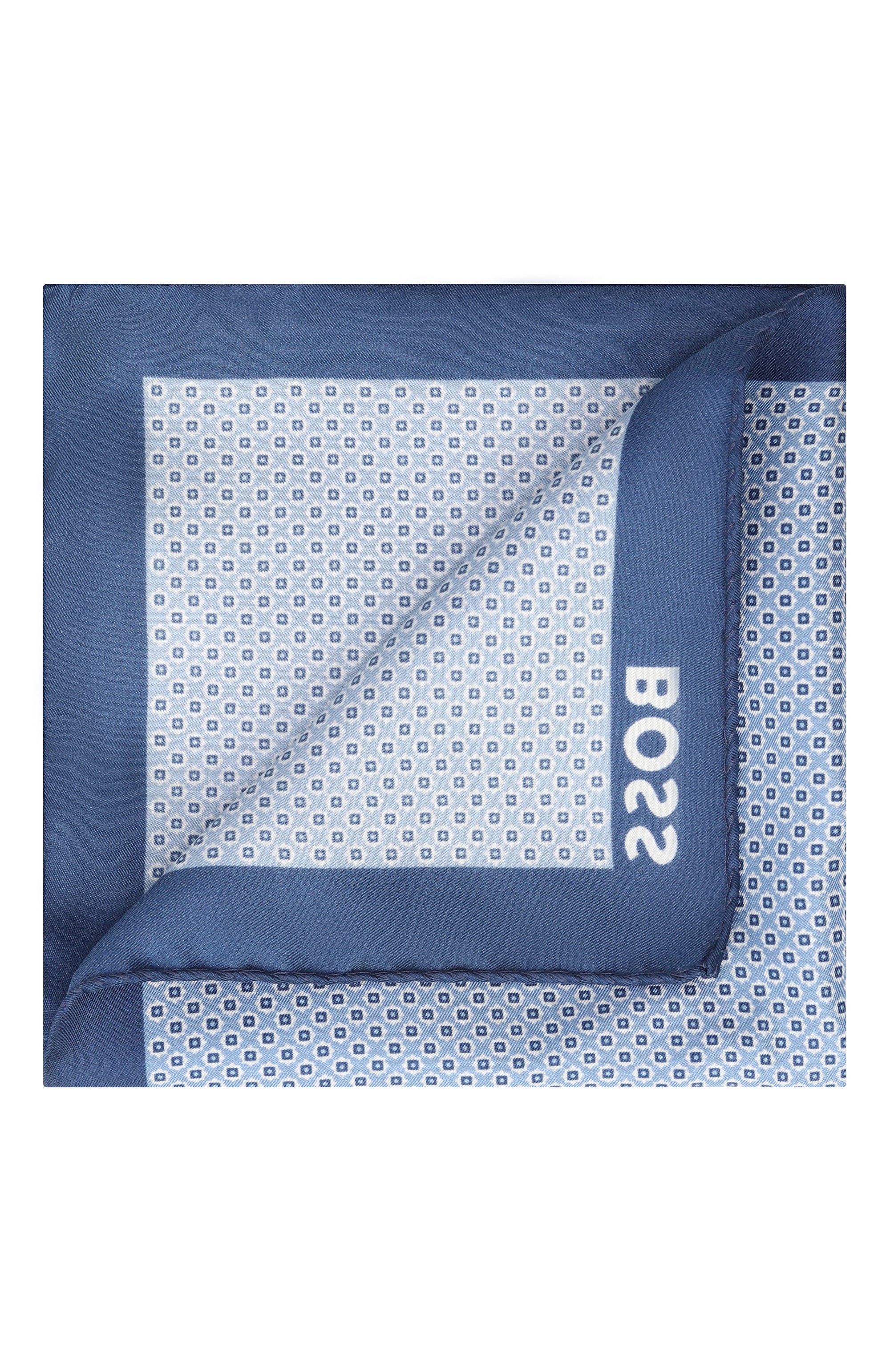 Шелковый платок BOSS голубого цвета по цене 8995 руб., арт. 50551499, фото 1 Шелковый платок BOSS, арт. 50551499, фото 1