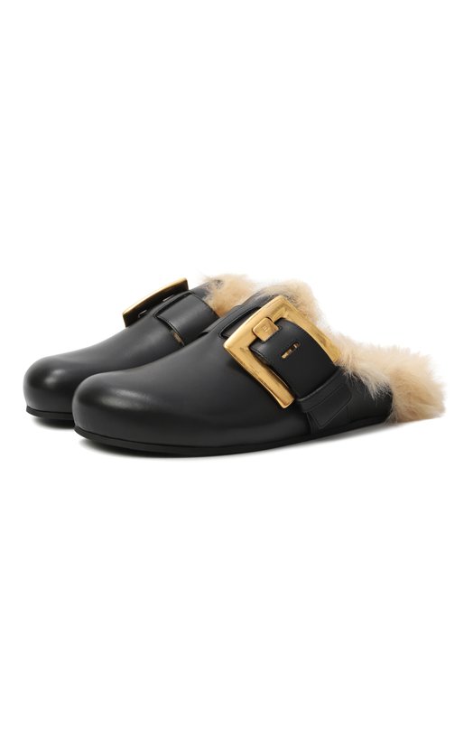 Кожаные сабо Balmain FN1UR139/LVIT Чёрный FN1UR139/LVIT