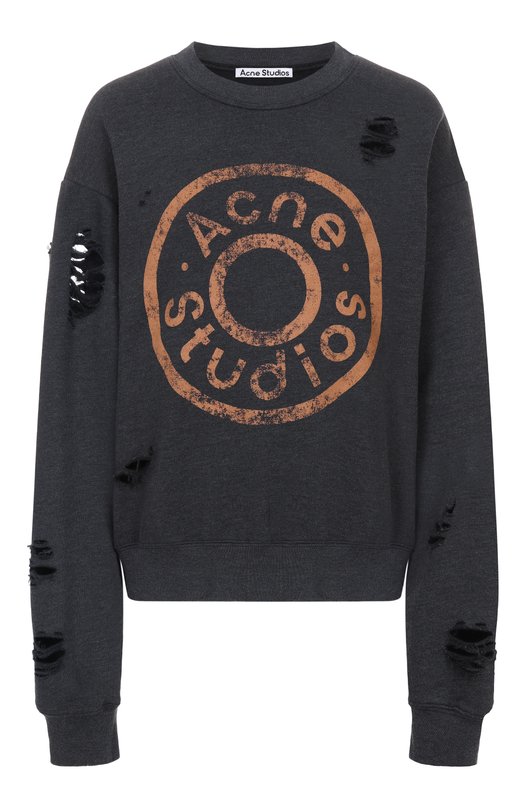 Хлопковый свитшот Acne Studios FN-UX-SWEA000044/CI0179 Серый FN-UX-SWEA000044/CI0179
