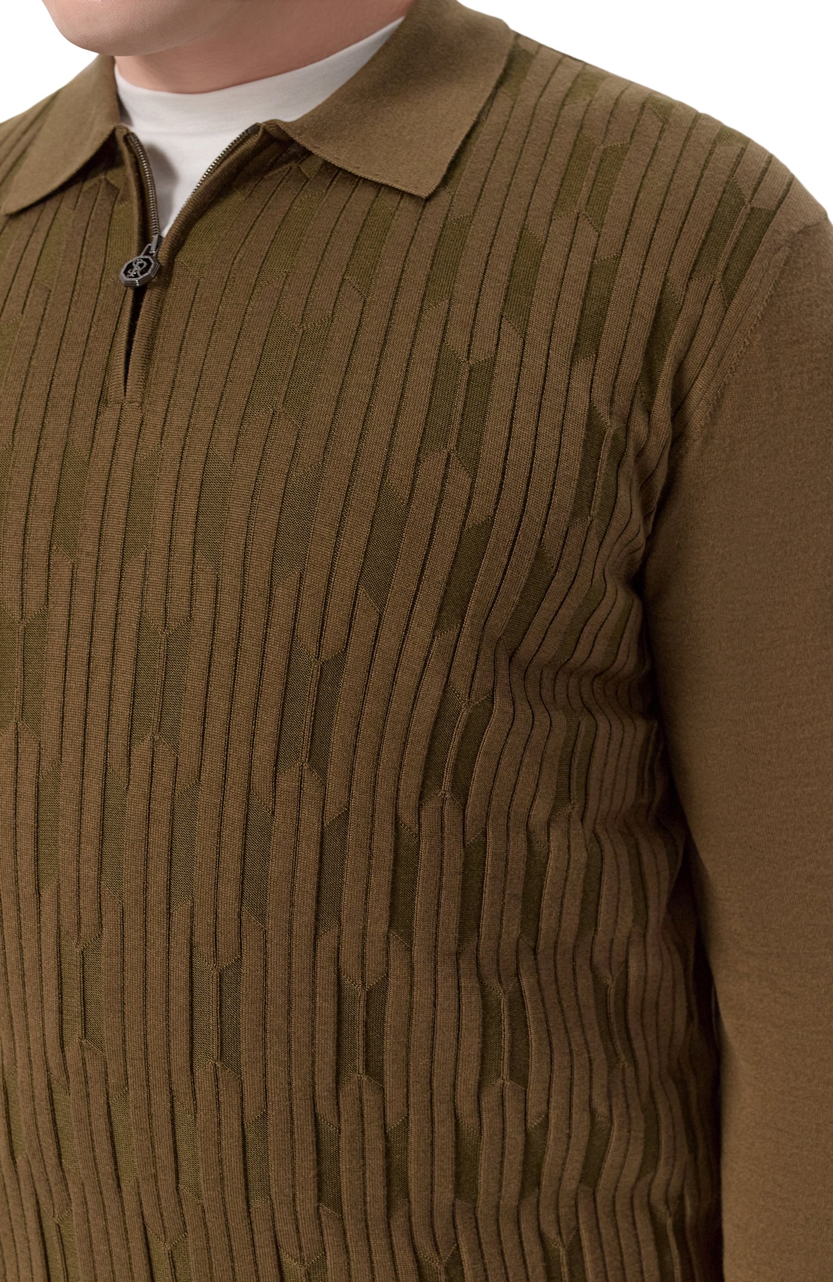 Поло из кашемира и шелка STEFANO RICCI хаки цвета по цене 165000 руб., арт. K808111P30/F26376, фото 5 Поло из кашемира и шелка STEFANO RICCI, арт. K808111P30/F26376, фото 5