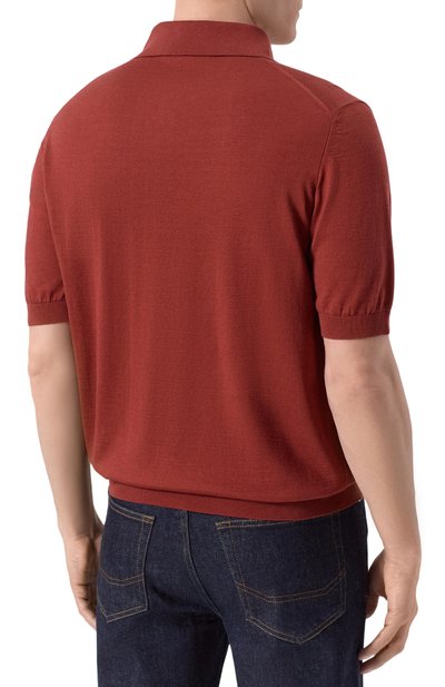 Поло из хлопка и шелка MVST красного цвета по цене 97200 руб., арт. M26.CSM.K424/50% C0TT0N 50% SILK, фото 4 Поло из хлопка и шелка MVST, арт. M26.CSM.K424/50% C0TT0N 50% SILK, фото 4