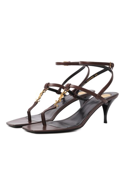 Женские кожаные босоножки cassandra 60 SAINT LAURENT, арт. 860586/25VAB