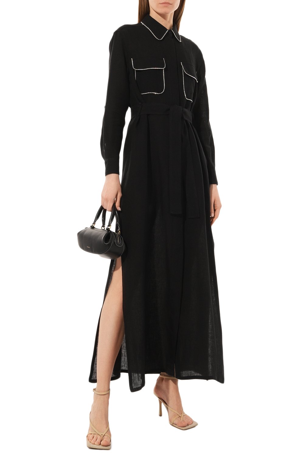 Льняное платье FORTE DEI MARMI COUTURE черного цвета по цене 87700 руб., арт. 23SF6111, фото 2 Льняное платье FORTE DEI MARMI COUTURE, арт. 23SF6111, фото 2