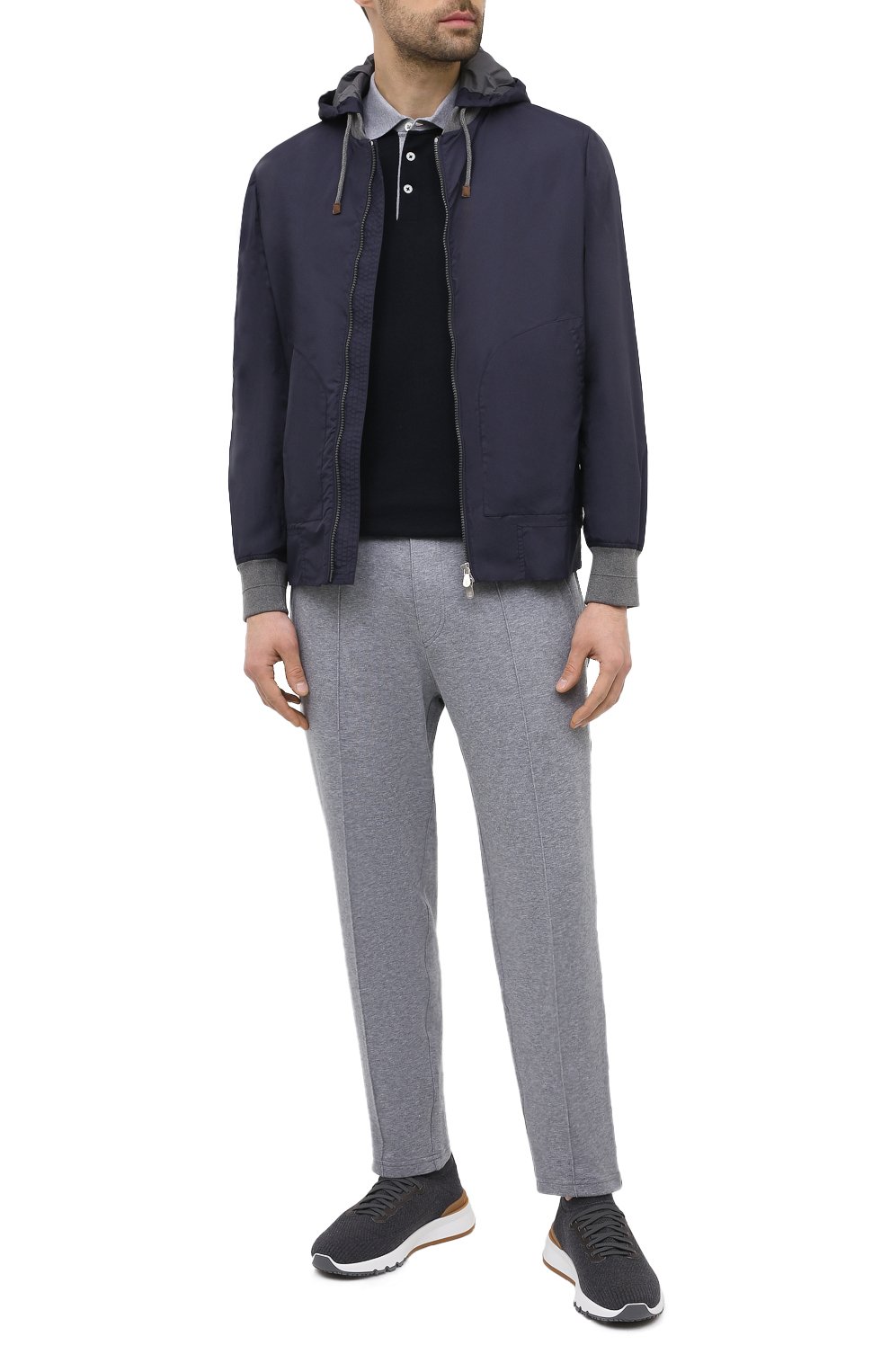 Хлопковое поло BRUNELLO CUCINELLI темно-синего цвета по цене 63950 руб., арт. M0T638357G, фото 2 Хлопковое поло BRUNELLO CUCINELLI, арт. M0T638357G, фото 2