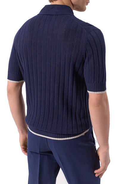 Поло изо льна и хлопка BRUNELLO CUCINELLI, арт. M2L707605, фото 4