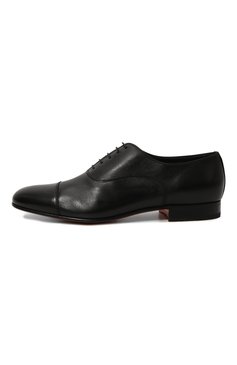 Мужские кожаные оксфорды SANTONI черного цвета, арт. MCKG02455LA1SSJ8N01 | Фото 4 (Нос: Не проставлено; Материал сплава: Проставлено; Материал внутренний: Натуральная кожа; Стили: Классический; Материал внешний: Натуральная кожа)