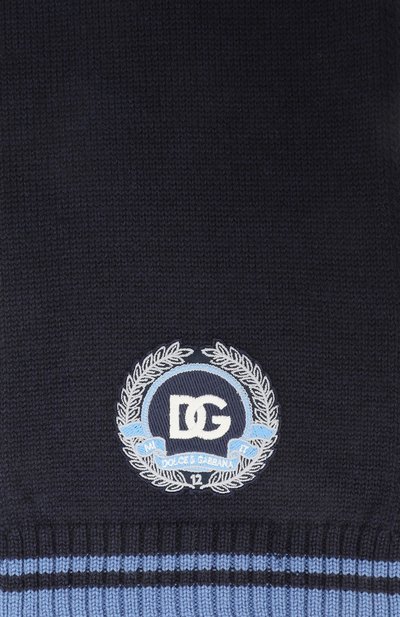 Шерстяной шарф DOLCE & GABBANA темно-синего цвета по цене 28450 руб., арт. LBKAG6/JDVBI, фото 3 Шерстяной шарф DOLCE & GABBANA, арт. LBKAG6/JDVBI, фото 3