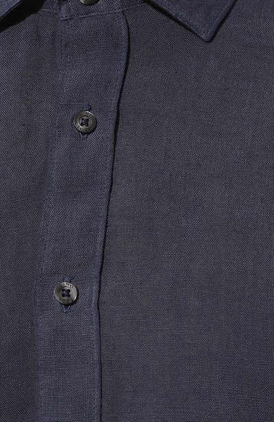 Льняная рубашка 120% LINO темно-синего цвета по цене 26350 руб., арт. Y0M1311/0000115/S00, фото 5 Льняная рубашка 120% LINO, арт. Y0M1311/0000115/S00, фото 5