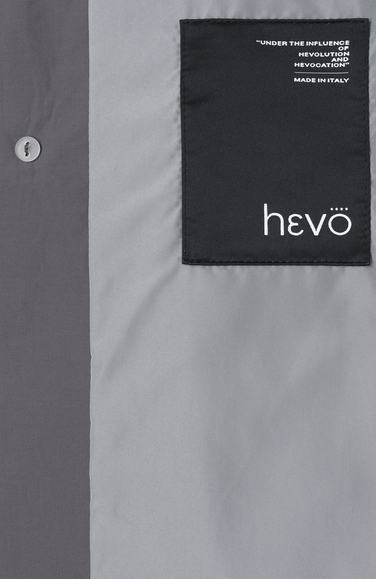 Мужской плащ HEVO серого цвета, арт. 0RT0LINI S 130/H725 | Фото 7 (Рукава: Длинные; Материал внешний: Хлопок, Синтетический материал; Мужское Кросс-КТ: Плащ-верхняя одежда; Стили: Кэжуэл; Длина (верхняя одежда): Короткие; Материал подклада: Синтетический материал)