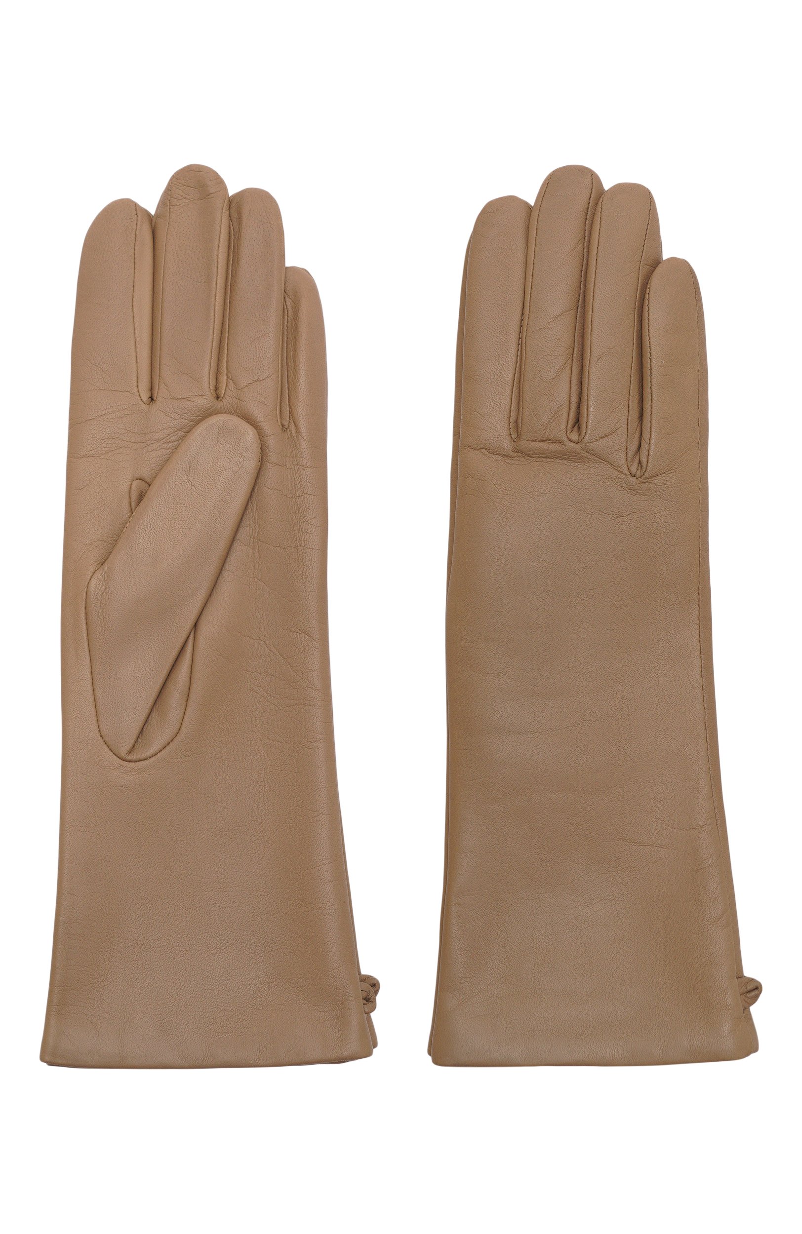 Кожаные перчатки AGNELLE бежевого цвета по цене 20850 руб., арт. CHRISTINA/A, фото 2 Кожаные перчатки AGNELLE, арт. CHRISTINA/A, фото 2