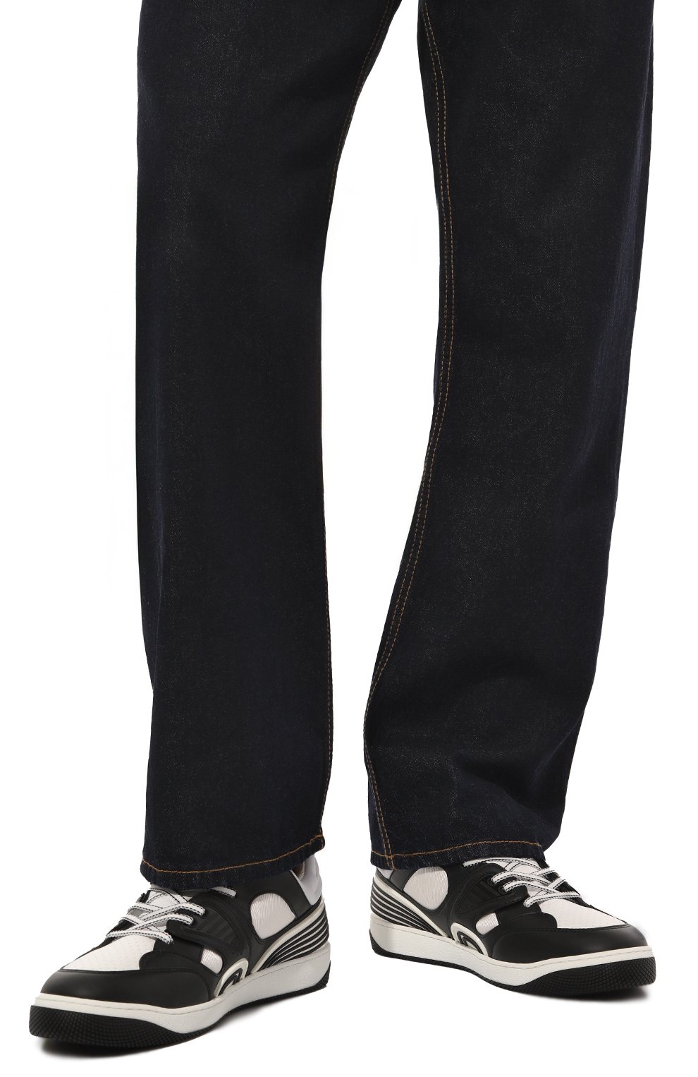 Комбинированные кеды gucci basket GUCCI, арт. 722749/2SH80, фото 3