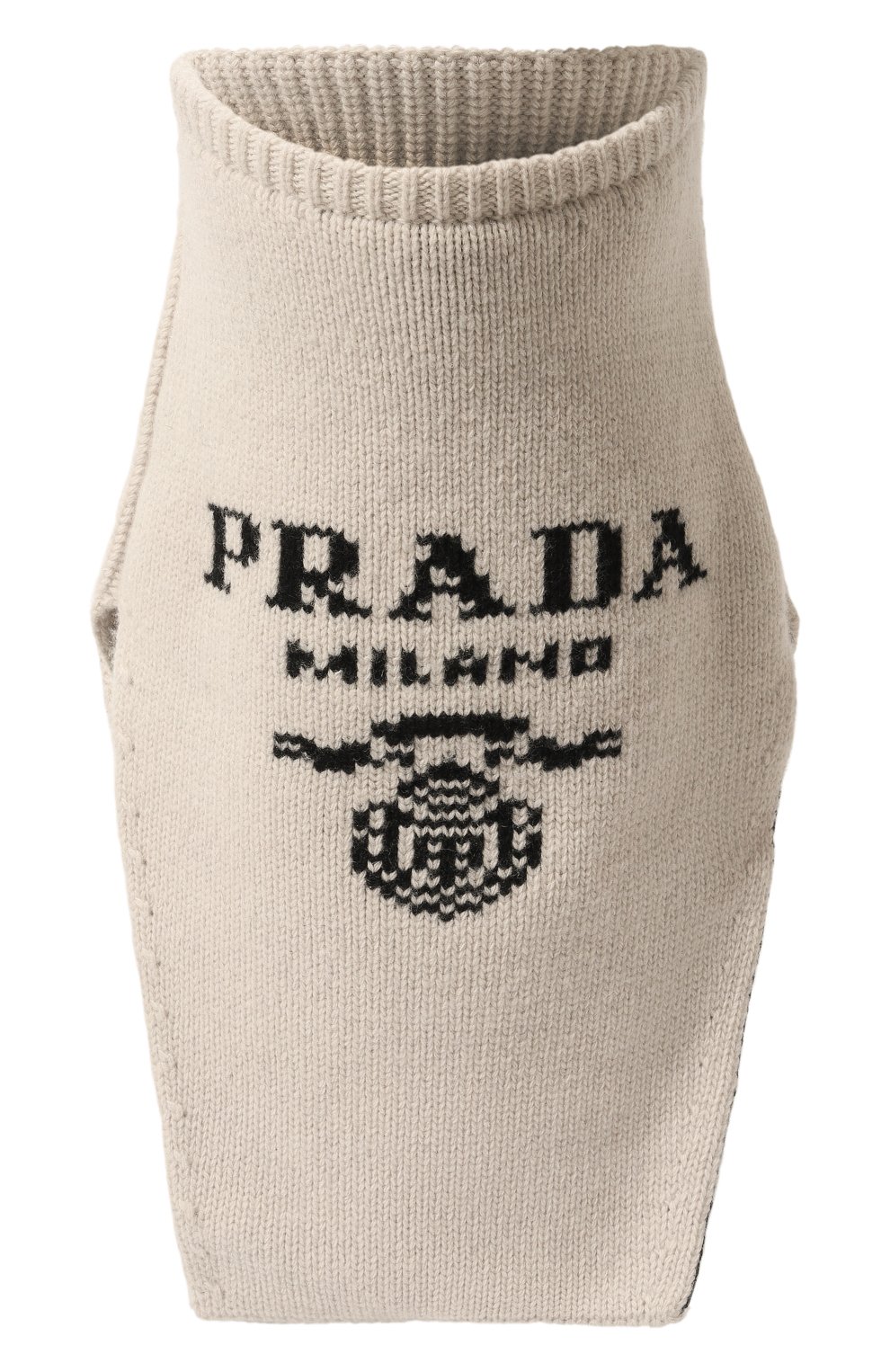 Манишка из шерсти и кашемира PRADA светло-бежевого цвета по цене 42500 руб., арт. UMS393-1YMW-F0K74-202, фото 1 Манишка из шерсти и кашемира PRADA, арт. UMS393-1YMW-F0K74-202, фото 1