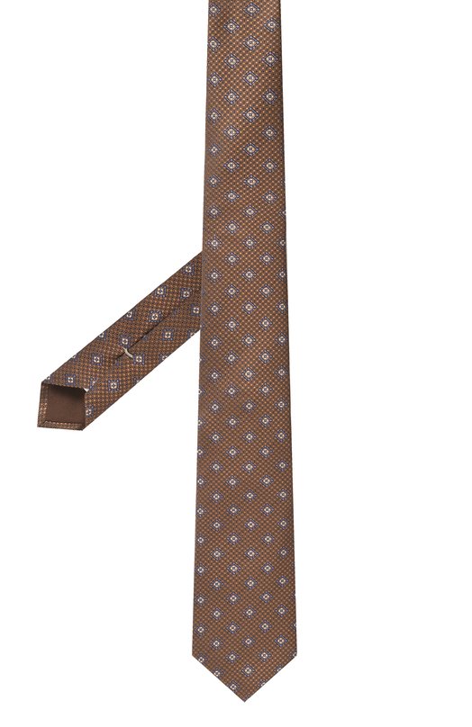 Шелковый галстук Canali 18/HJ04196 Коричневый  18/HJ04196 Фото 3