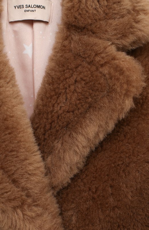 Шерстяное пальто Yves Salomon Enfant Коричневый, фото 3