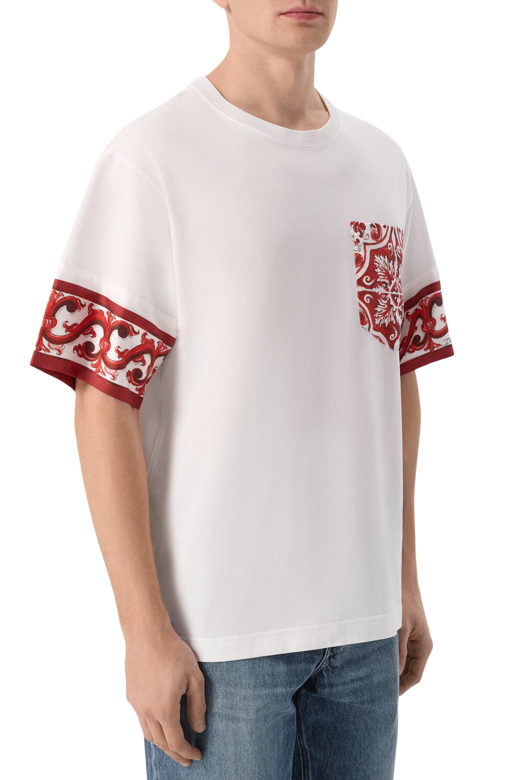 Футболка из хлопка и шелка DOLCE & GABBANA, арт. G8SB2T/G7P5H, фото 3