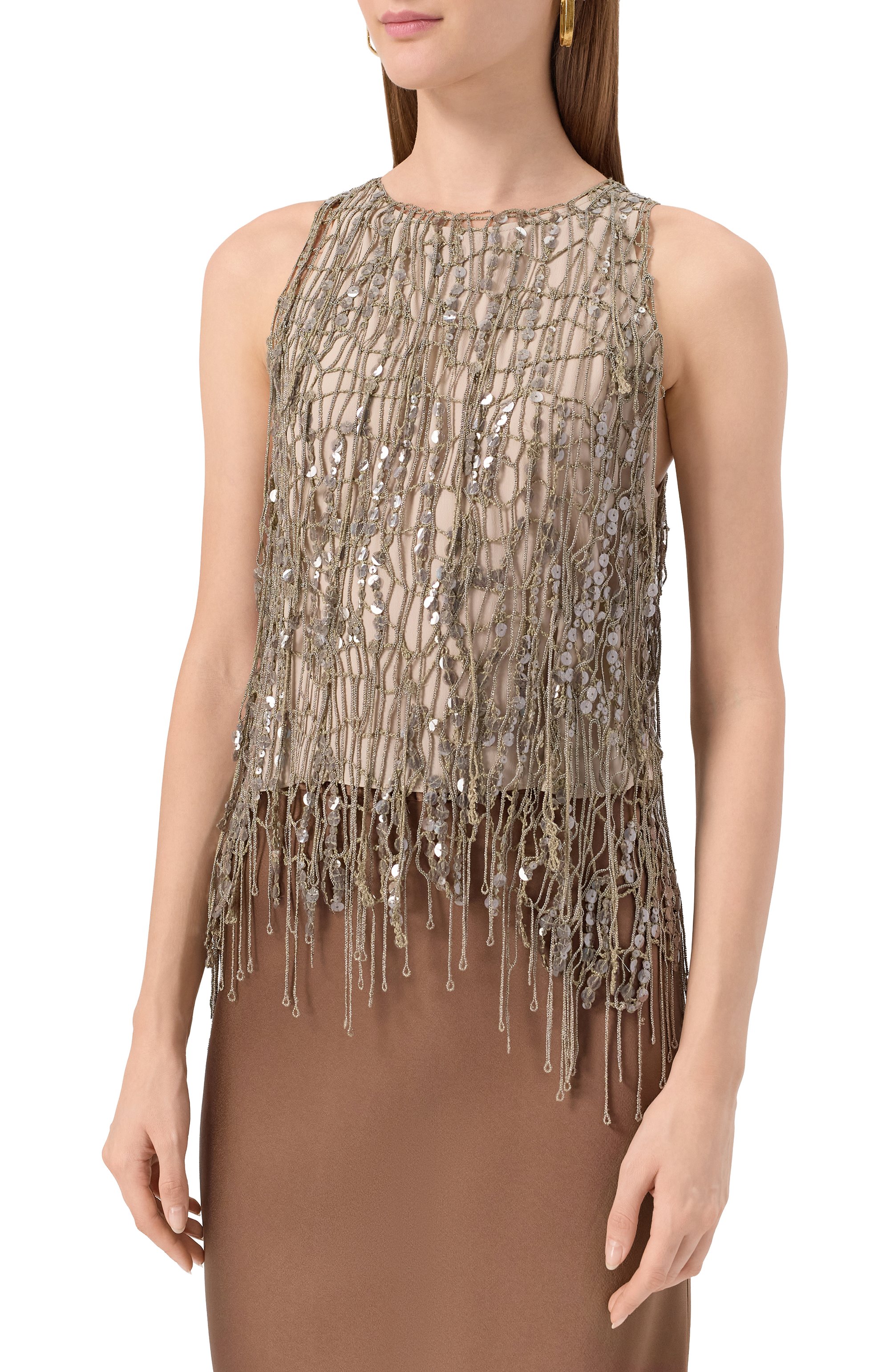 Топ с отделкой стразами BRUNELLO CUCINELLI, арт. MSFR21700, фото 3