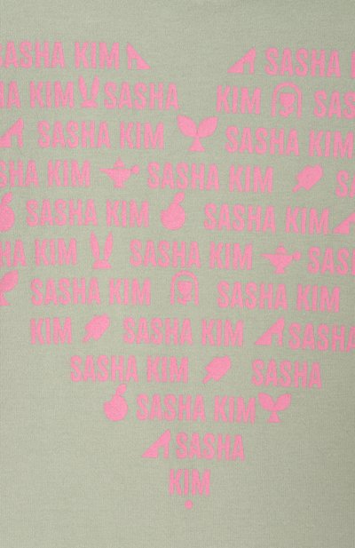Хлопковая футболка SASHA KIM светло-зеленого цвета по цене 7120 руб., арт. УТ-00000620, фото 3 Хлопковая футболка SASHA KIM, арт. УТ-00000620, фото 3