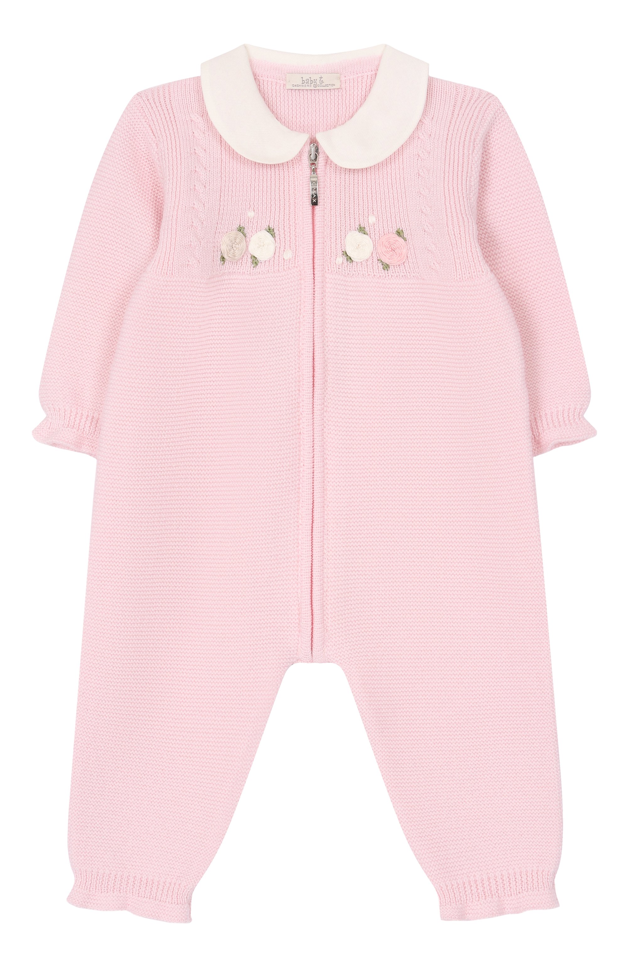 Шерстяной комбинезон BABY T светло-розового цвета по цене 20600 руб., арт. 25AI111TZ/1M-12M, фото 1 Шерстяной комбинезон BABY T, арт. 25AI111TZ/1M-12M, фото 1