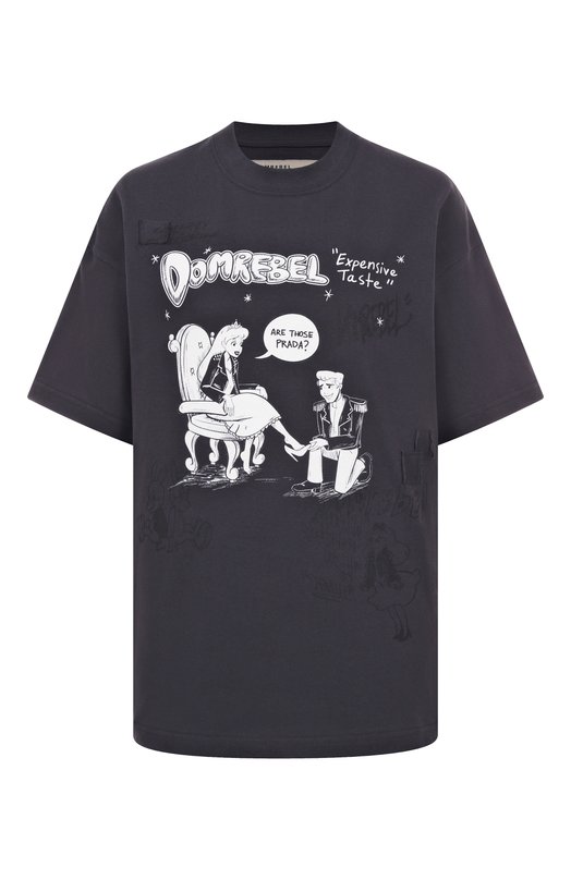 Хлопковая футболка DOMREBEL EXPENSIVE T-SHIRT Серый EXPENSIVE T-SHIRT
