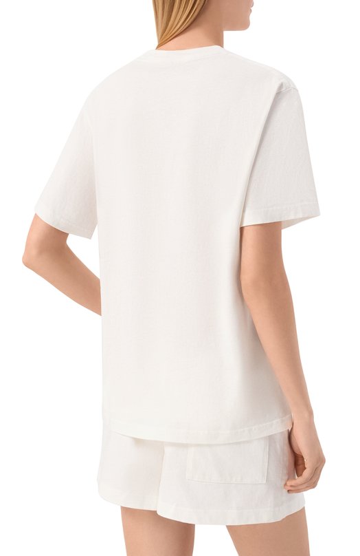 Хлопковая футболка Luxury Club Sporty and Rich T01087842WH01/S&R LUXURY CLUB T-SHIRT Белый  T01087842WH01/S&R LUXURY CLUB T-SHIRT Фото 4
