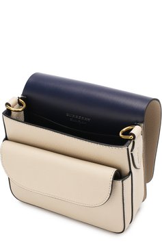 Женская сумка satchel BURBERRY бежевого цвета, арт. 4072956 | Фото 4 (Сумки-технические: Сумки через плечо; Материал внутренний: Не назначено; Материал: Натуральная кожа; Материал сплава: Проставлено; Ремень/цепочка: На ремешке; Драгоценные камни: Проставлено; Размер: small)