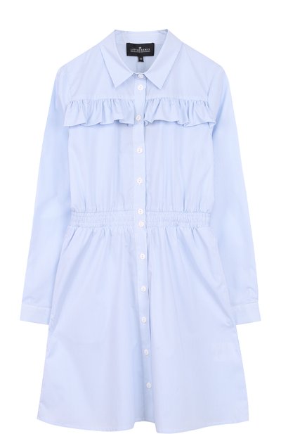 Хлопковое платье с эластичной вставкой на поясе и оборками DESIGNERS, REMIX GIRLS, арт. 13947, фото 1