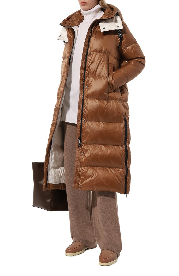 Женская утепленная куртка DEHA коричневого цвета, арт. D93583 | Фото 2 (Кросс-КТ: Куртка, Утепленный; Рукава: Длинные; Материал внешний: Синтетический материал; Материал сплава: Проставлено; Стили: Спорт-шик; Материал подклада: Синтетический материал; Длина (верхняя одежда): Длинные; Драгоценные камни: Проставлено)