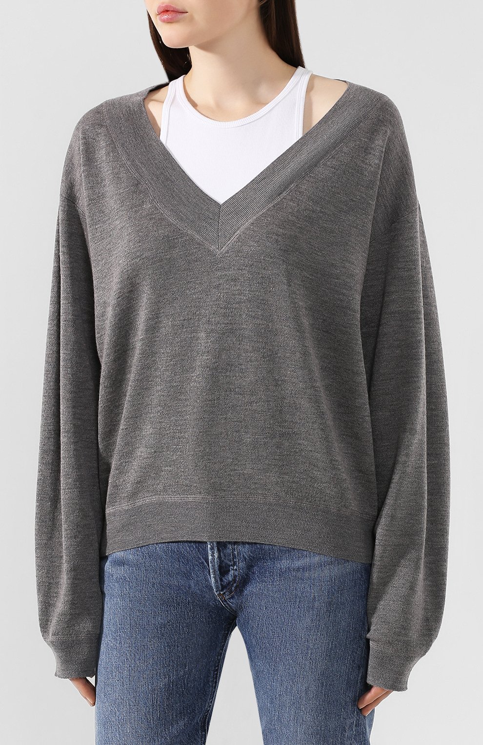 Шерстяной пуловер ALEXANDERWANG.T серого цвета по цене 29600 руб., арт. 4KC2191073, фото 3 Шерстяной пуловер ALEXANDERWANG.T, арт. 4KC2191073, фото 3
