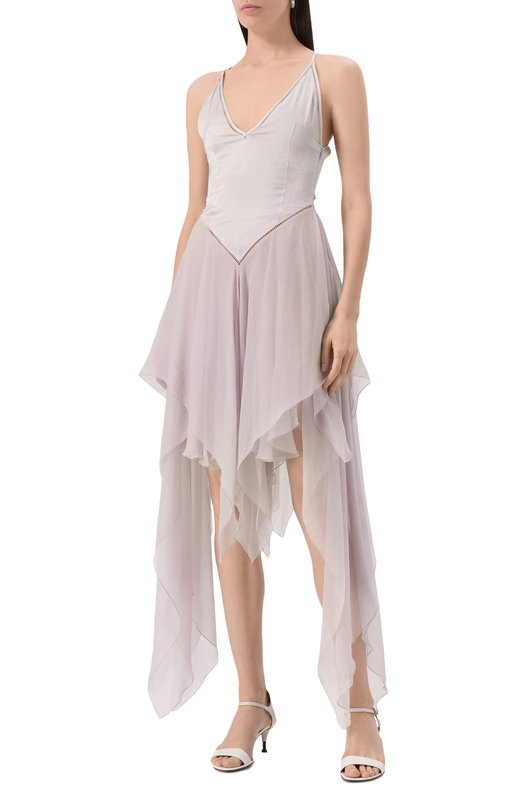 Платье из вискозы и шелка Ann Demeulemeester B0012814/FA611 Серый  B0012814/FA611 Фото 3