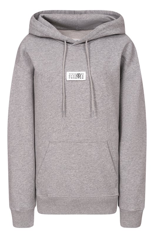 Хлопковое худи MM6 SH0GU0042/M25025 Серый SH0GU0042/M25025