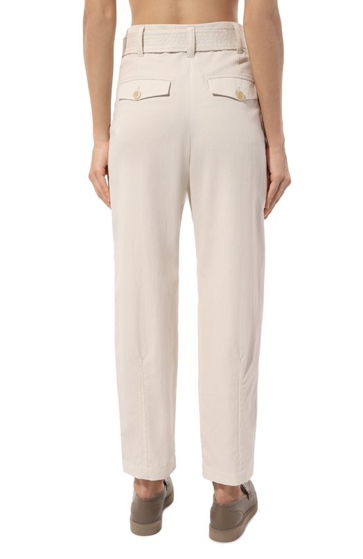 Хлопковые брюки Brunello Cucinelli ML180B1346 Бежевый  ML180B1346 Фото 4