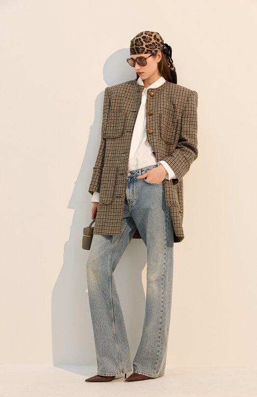 Шерстяное пальто Chloé CH26SMA14362 Коричневый  CH26SMA14362 Фото 6