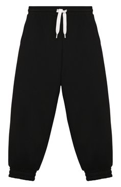 Детские хлопковые джоггеры FENDI черного цвета, арт. JUF065/AJ2U/3-6 | Фото 1 (Нос: Не проставлено; Материал внешний: Хлопок; Мальчики Кросс-КТ: Джоггеры-одежда; Ростовка одежда: 7 лет | 122 см)