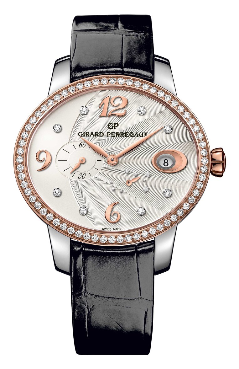 Женские часы power reserve steel and rose gold GIRARD-PERREGAUX бесцветного цвета, арт. 80486D56A162-CK6A | Фото 1 (Цвет циферблата: Серебристый; Механизм: Автомат; Региональные ограничения белый список (Axapta Mercury): Не проставлено; Нос: Не проставлено; Материал корпуса: Сталь, Розовое золото)