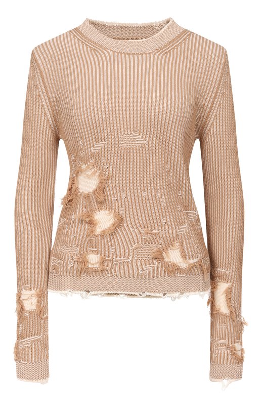 Хлопковый свитер MM6 S52HL0054/M13214 Бежевый S52HL0054/M13214