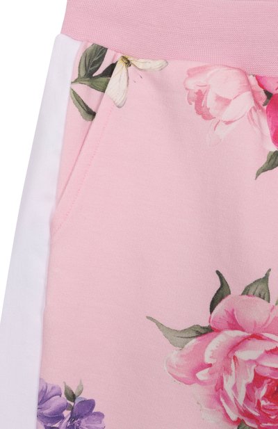 Хлопковые джоггеры MONNALISA светло-розового цвета по цене 12000 руб., арт. 19G402, фото 3 Хлопковые джоггеры MONNALISA, арт. 19G402, фото 3