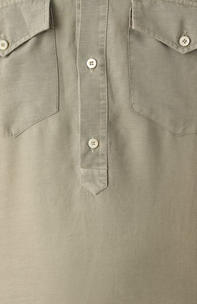 Рубашка изо льна и хлопка BRUNELLO CUCINELLI, арт. MD6983040P, фото 5