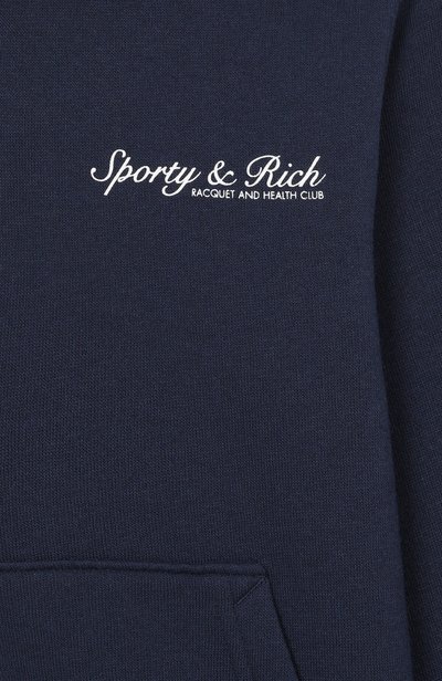 Худи SPORTY AND RICH темно-синего цвета по цене 17550 руб., арт. WS075712300BL132, фото 3 Худи SPORTY AND RICH, арт. WS075712300BL132, фото 3