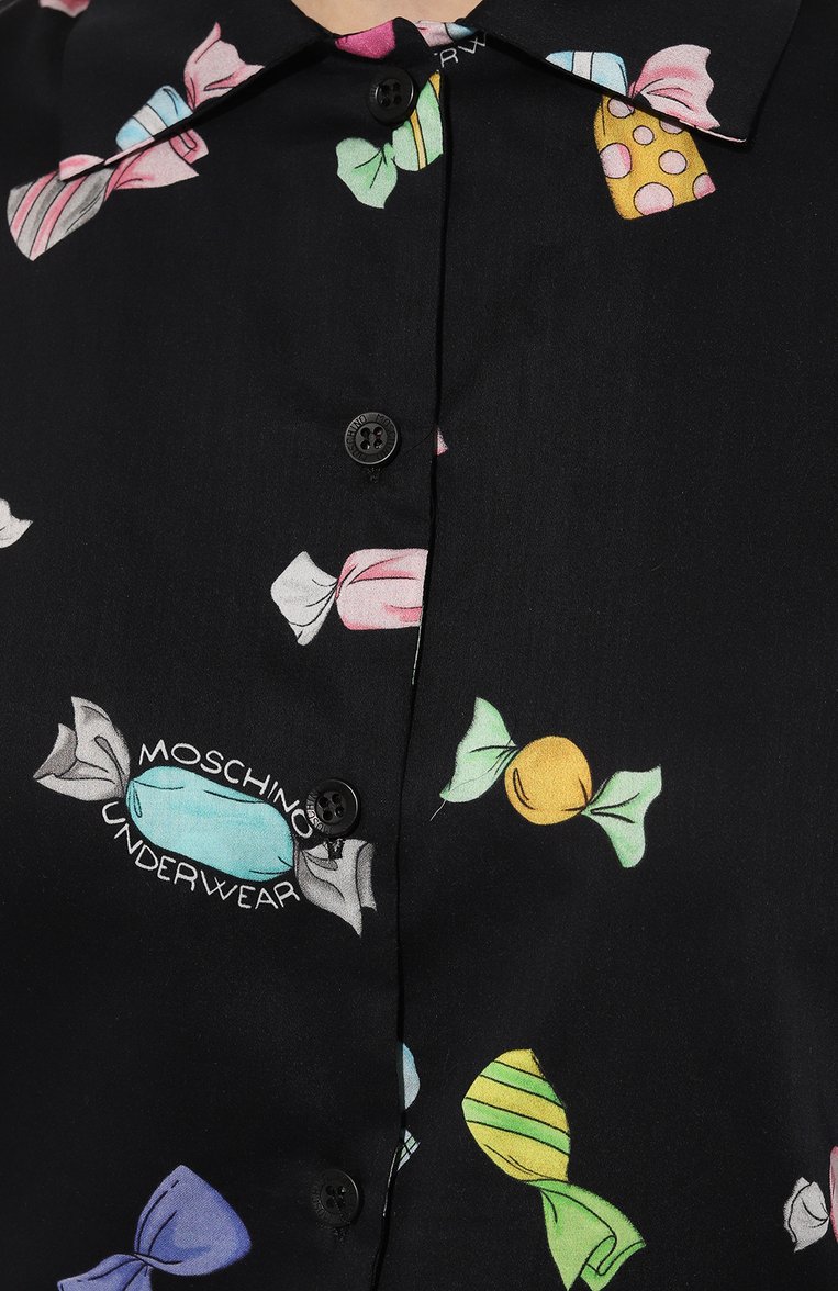 Женская хлопковая пижама MOSCHINO черного цвета, арт. 231V6/A7803/4414 | Фото 7 (Материал внешний: Хлопок; Нос: Не проставлено)