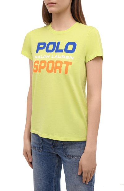 Хлопковая футболка POLO RALPH LAUREN светло-зеленого цвета по цене 9910 руб., арт. 211838079, фото 3 Хлопковая футболка POLO RALPH LAUREN, арт. 211838079, фото 3