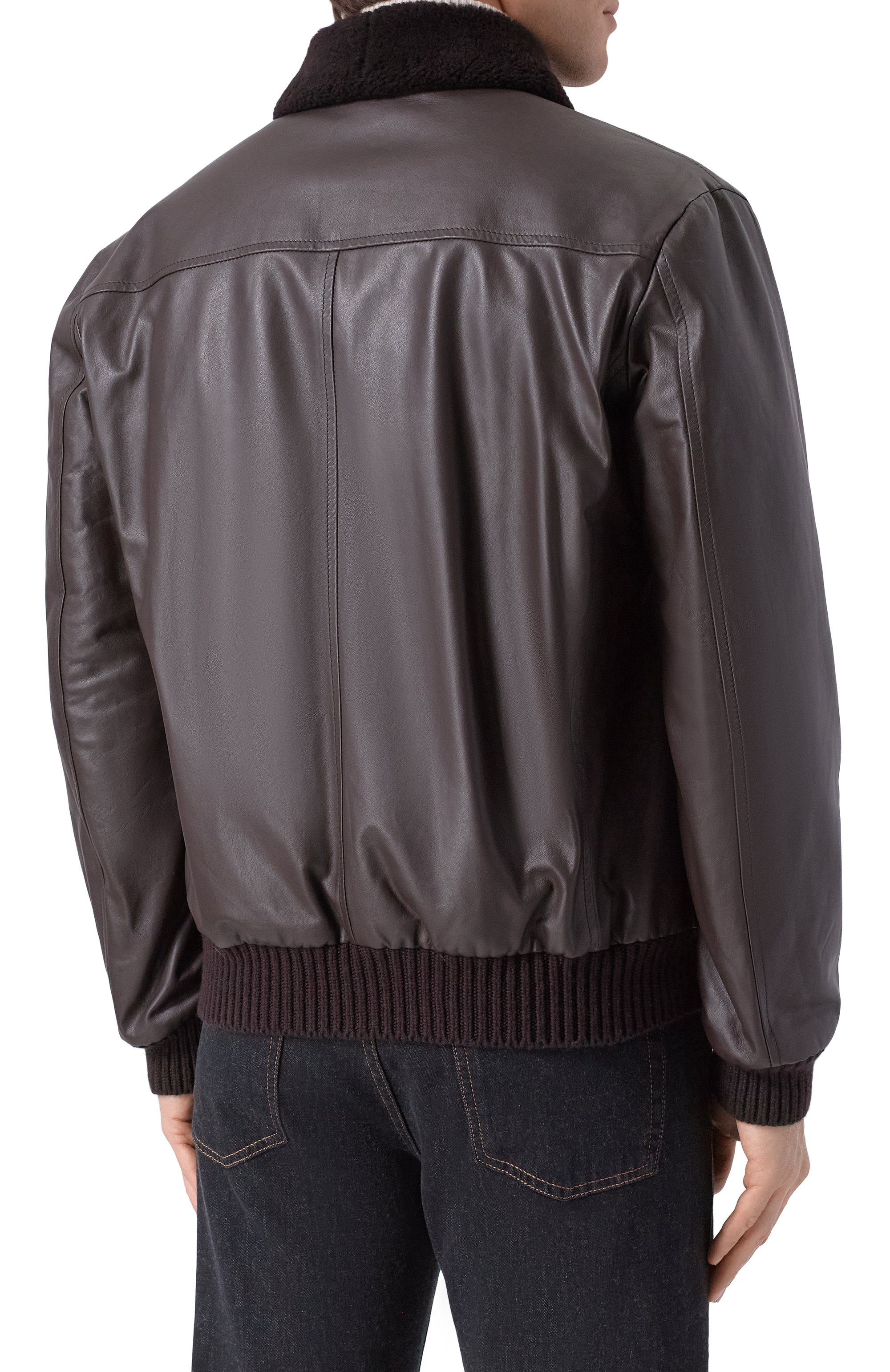 Кожаный бомбер KITON, арт. UW2240V0416H21, фото 4