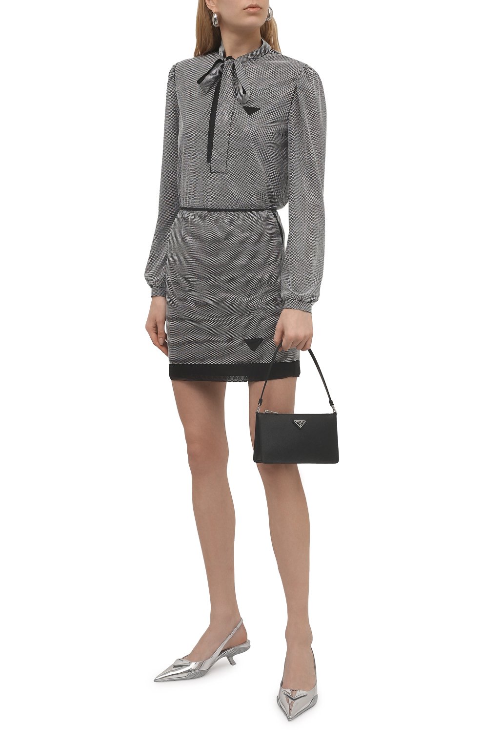 Шелковый топ с отделкой стразами PRADA, арт. P951IR-1Z4W-F0118-221, фото 2