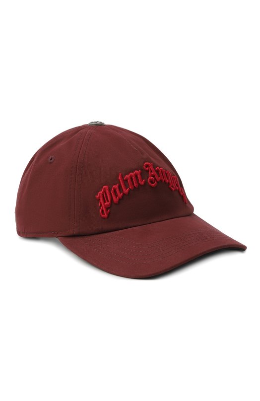 Хлопковая бейсболка Palm Angels PWLB032F25FAB003 Бордовый PWLB032F25FAB003