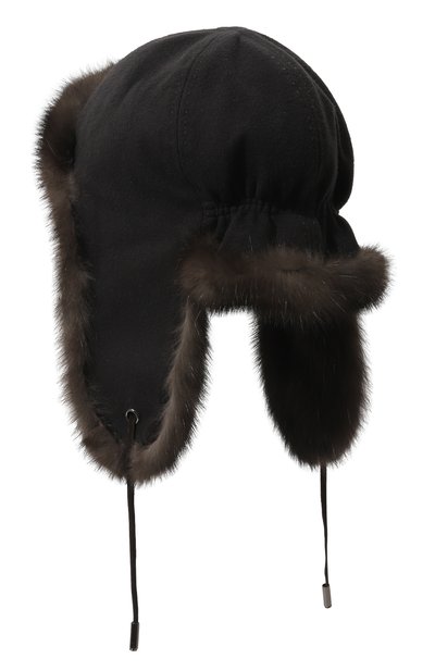Кашемировая шапка-ушанка с мехом соболя BLACK SABLE, арт. BS-47CF7, фото 2