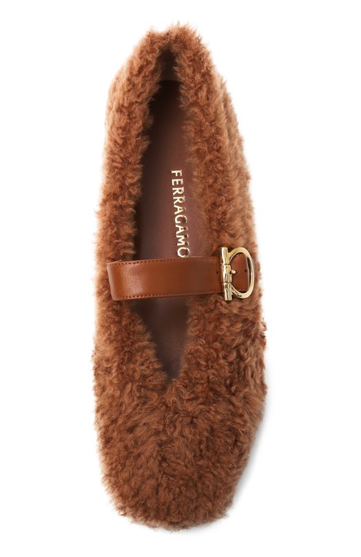 Балетки из овчины Ferragamo 01K586/787502 Коричневый  01K586/787502 Фото 6
