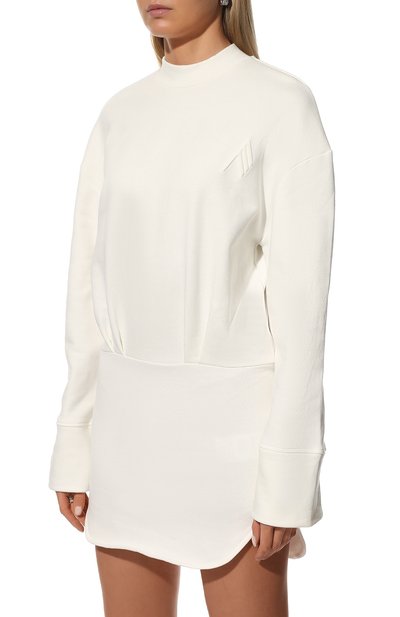 Хлопковое платье THE ATTICO белого цвета по цене 64350 руб., арт. 221WCA64/J023, фото 3 Хлопковое платье THE ATTICO, арт. 221WCA64/J023, фото 3