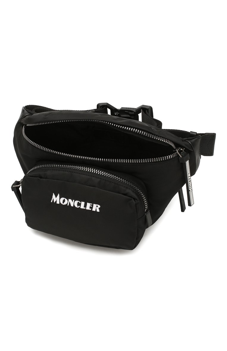 Мужская текстильная поясная сумка MONCLER черного цвета, арт. F1-09A-5M702-10-02SB6 | Фото 4 (Ремень/цепочка: На ремешке; Материал: Текстиль; Размер: medium; Случай: Повседневный)