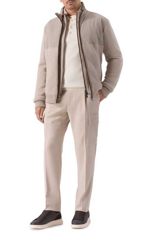 Шерстяные брюки-карго Andrea Campagna SPIAGGIA 1P CARG0/AN1514 Кремовый  SPIAGGIA 1P CARG0/AN1514 Фото 2