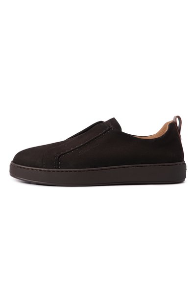 Кеды cleanic из нубука SANTONI темно-коричневого цвета по цене 99500 руб., арт. MBCG22222SM0KEMU, фото 3 Кеды cleanic из нубука SANTONI, арт. MBCG22222SM0KEMU, фото 3