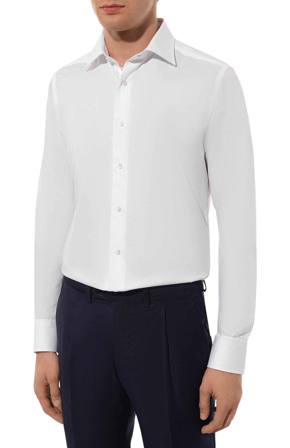Хлопковая сорочка CANALI белого цвета по цене 29950 руб., арт. NCLX018/GR03302, фото 4 Хлопковая сорочка CANALI, арт. NCLX018/GR03302, фото 4